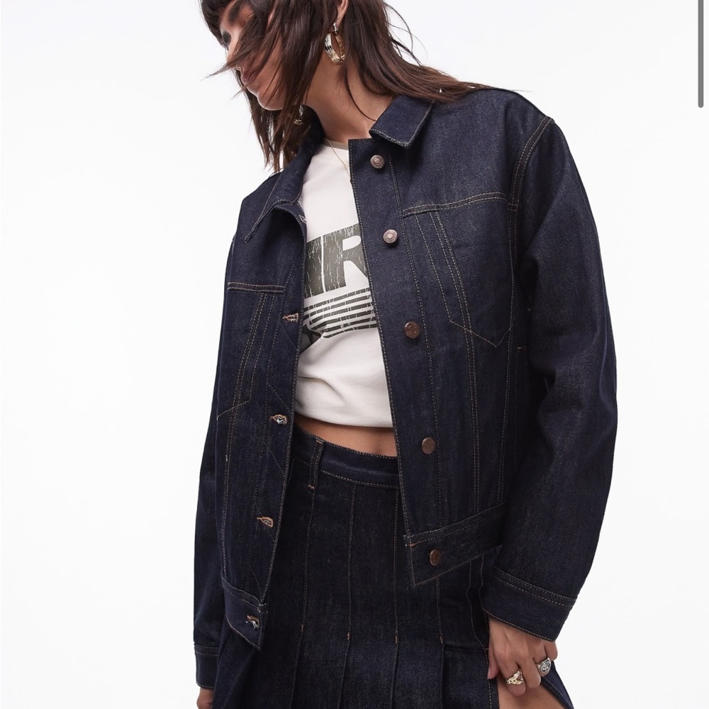 TOPSHOP DENIM JACKET IN RAW INDIGO